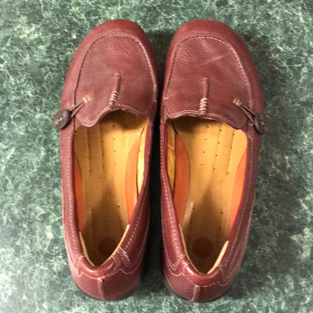 Clark’s ...Burgundy leather slip on